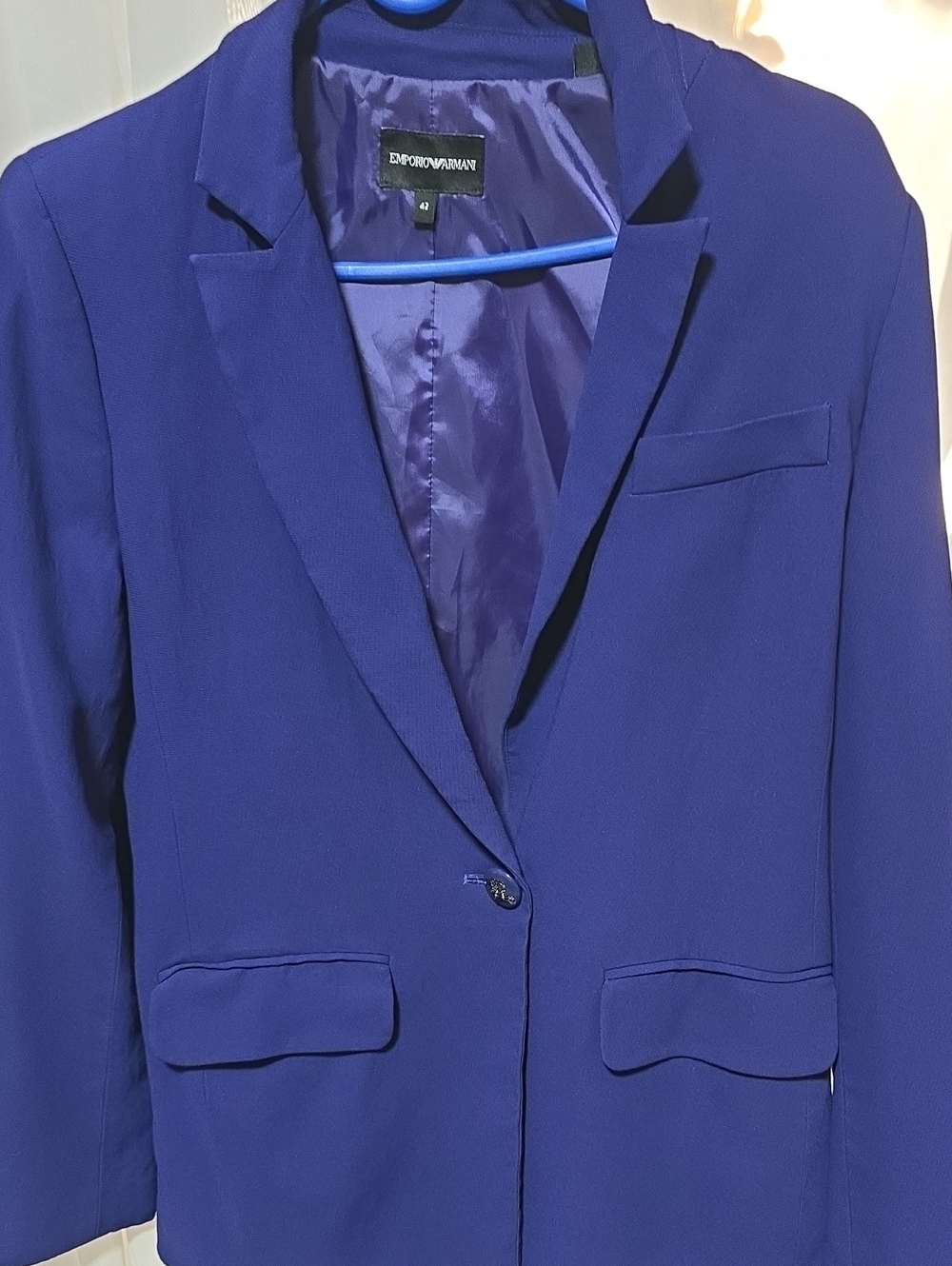 Emporio Armani Royal Blue Single-Button Blazer